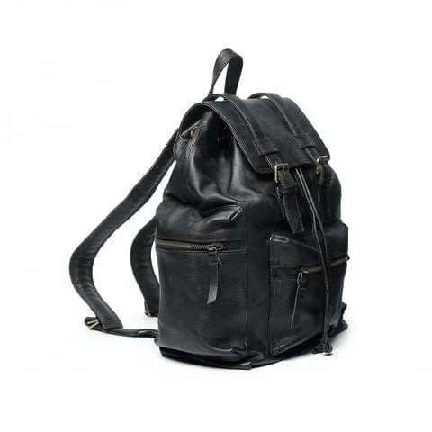 day and mood grey leather backpack Premium Leather Backpack